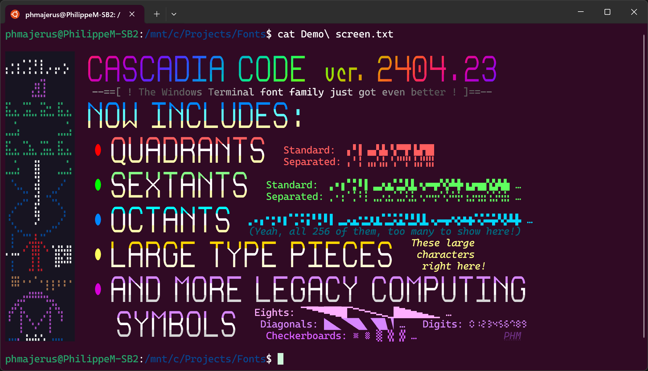 微软开源新等宽字体-Cascadia Code-FreeOA